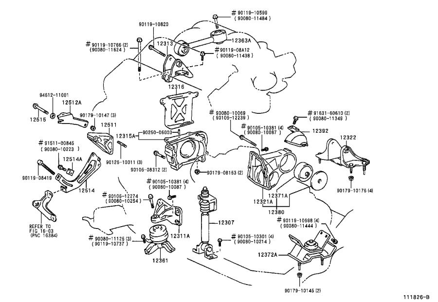 2002 Toyota Sienna Bolt Alternator Through Engine Atm Mtm 