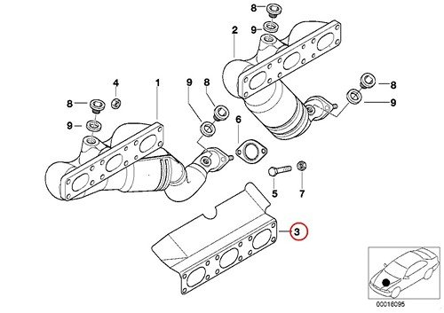 Bmw Genuine Exhaust Manifold Gasket Between Cylinder Head And 525i 8i 