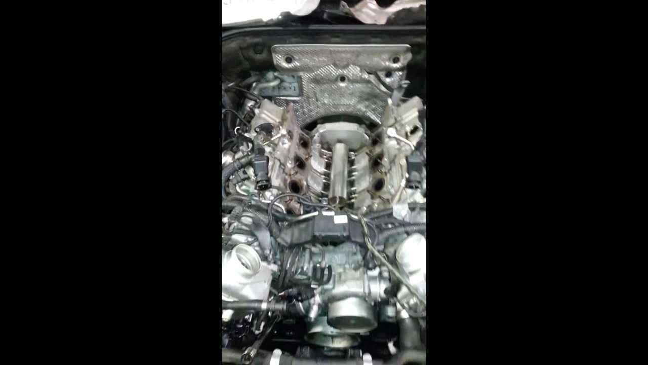 BMW N63 Reverse Flow Engine Running With No Manifolds YouTube