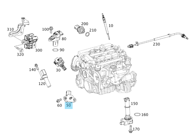 Genuine Mercedes Benz Om642 Engine Boost Pressure Sensor A0061539928