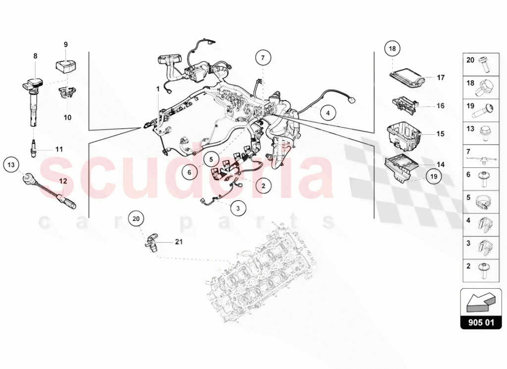 Lamborghini Huracan Evo Coupe IGNITION SYSTEM Parts Scuderia Car Parts