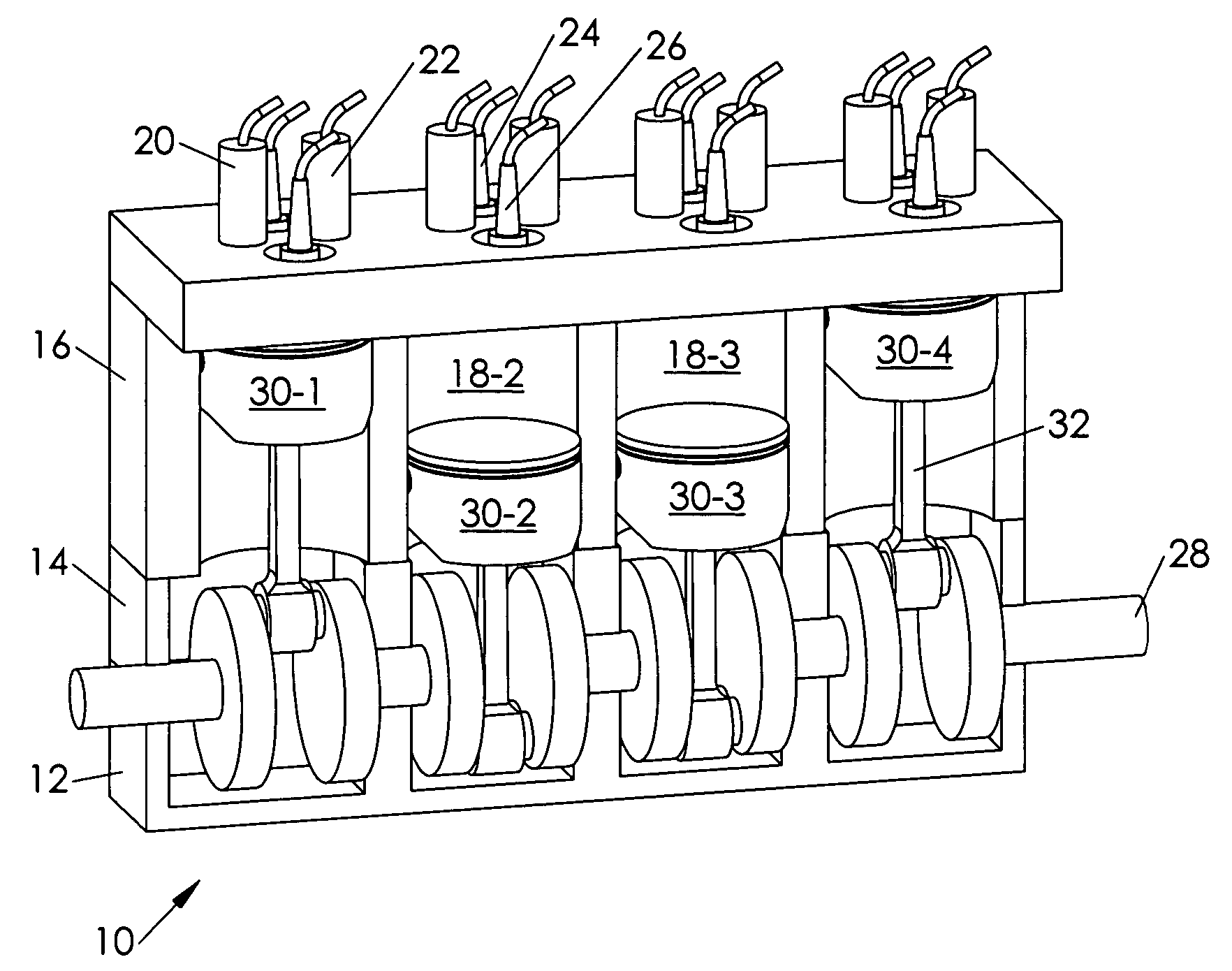 Patent US20060102124 Piston Engine With Selectable Firing Order