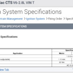 Firing Orders Please 2006 Cadillac CTS 2 8L Or Tell Me Which