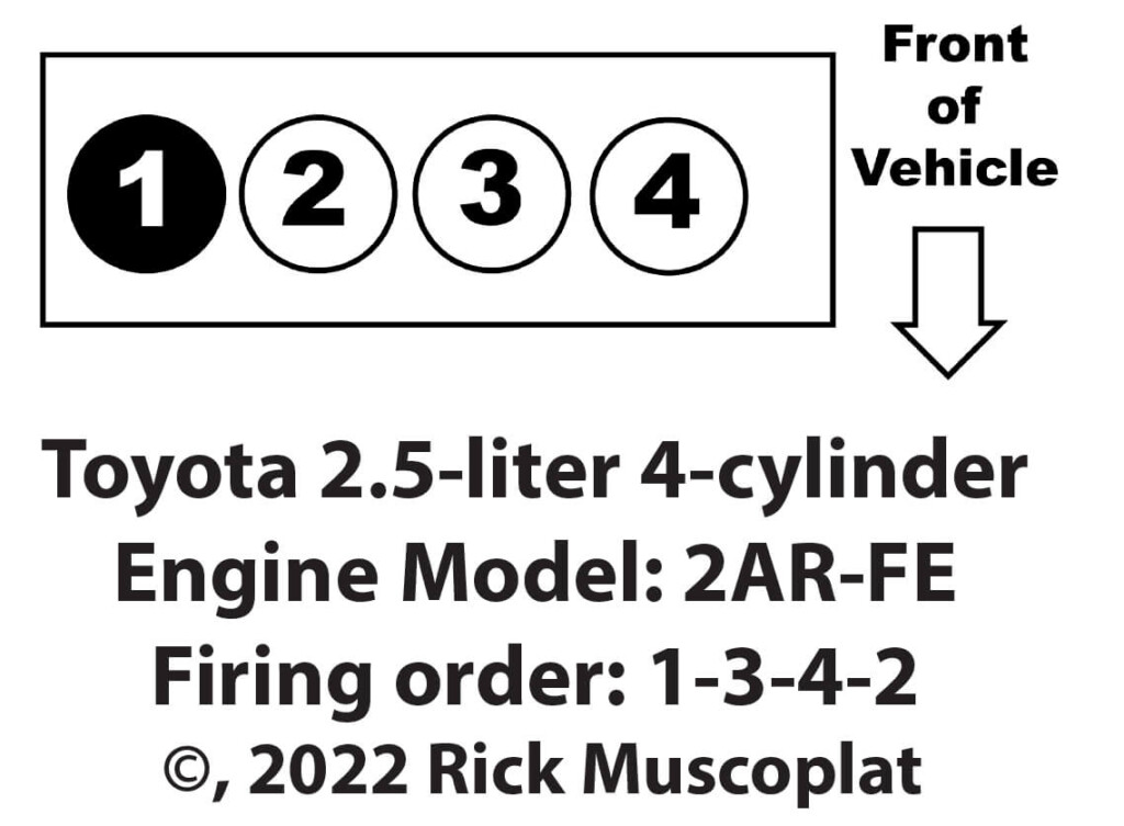 Toyota 2 5 Liter Firing Order And Spark Plug Gap 2AR FE Engine 