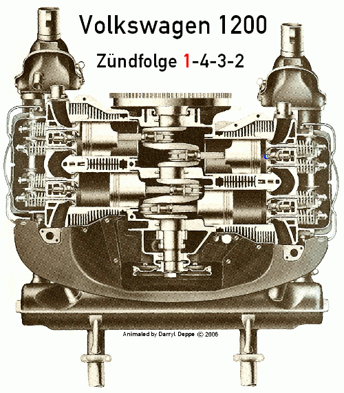 Vintage Volkswagen Firing Order 1 4 3 2 Volkswagen Vw Engine Vw 