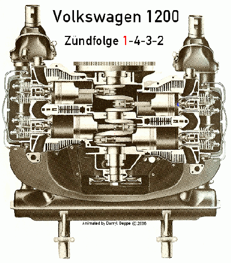 Vintage Volkswagen Firing Order 1 4 3 2 Volkswagen Vw Engine Vw 